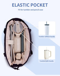 Bolso tote acolchado con portavasos y compartimento para portátil para viajes y trabajo