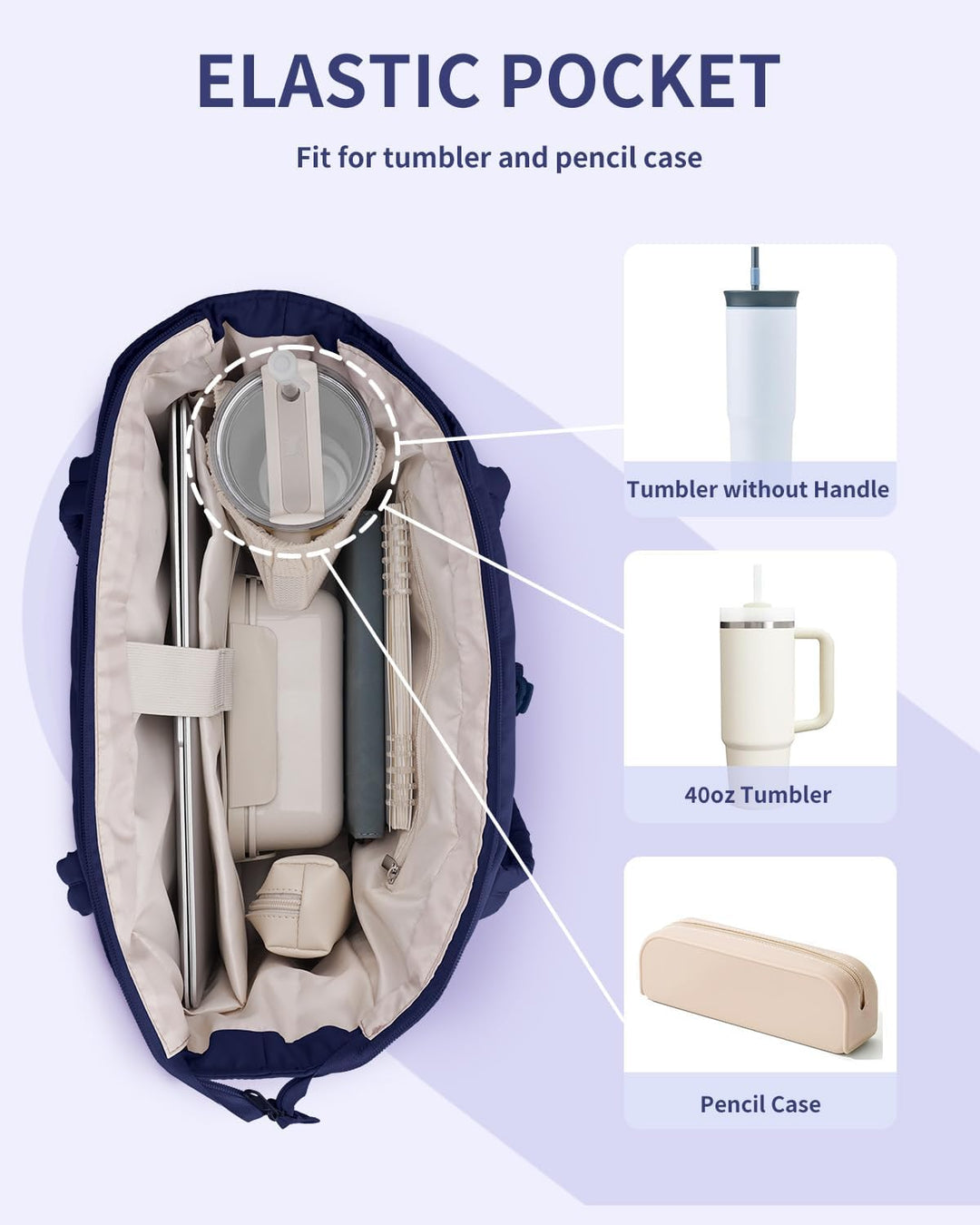 Bolso tote acolchado con portavasos y compartimento para portátil para viajes y trabajo