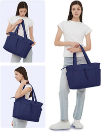 Bolso tote acolchado con portavasos y compartimento para portátil para viajes y trabajo