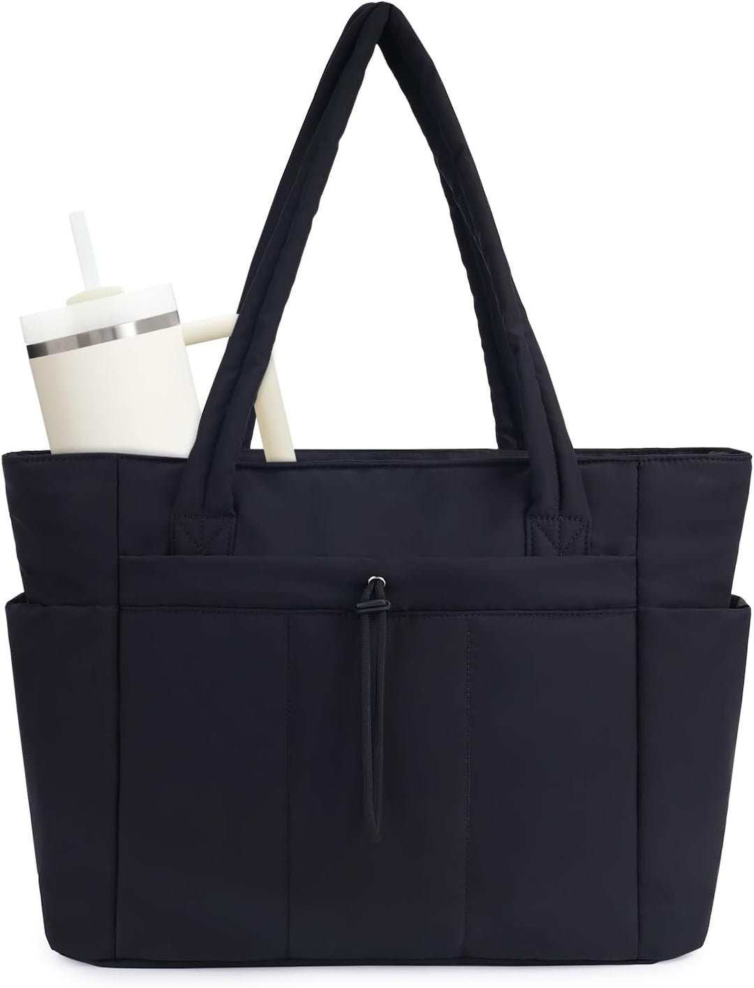 Bolso tote acolchado con portavasos y compartimento para portátil para viajes y trabajo