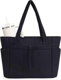 Bolso tote acolchado con portavasos y compartimento para portátil para viajes y trabajo