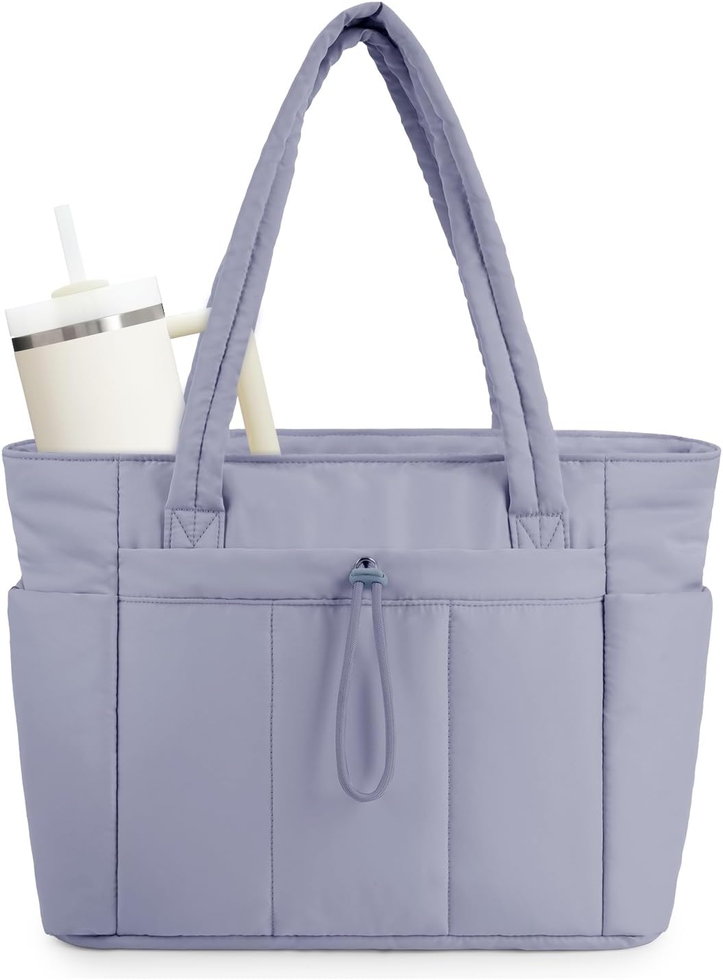 Bolso tote acolchado con portavasos y compartimento para portátil para viajes y trabajo