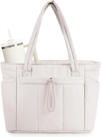 Bolso tote acolchado con portavasos y compartimento para portátil para viajes y trabajo