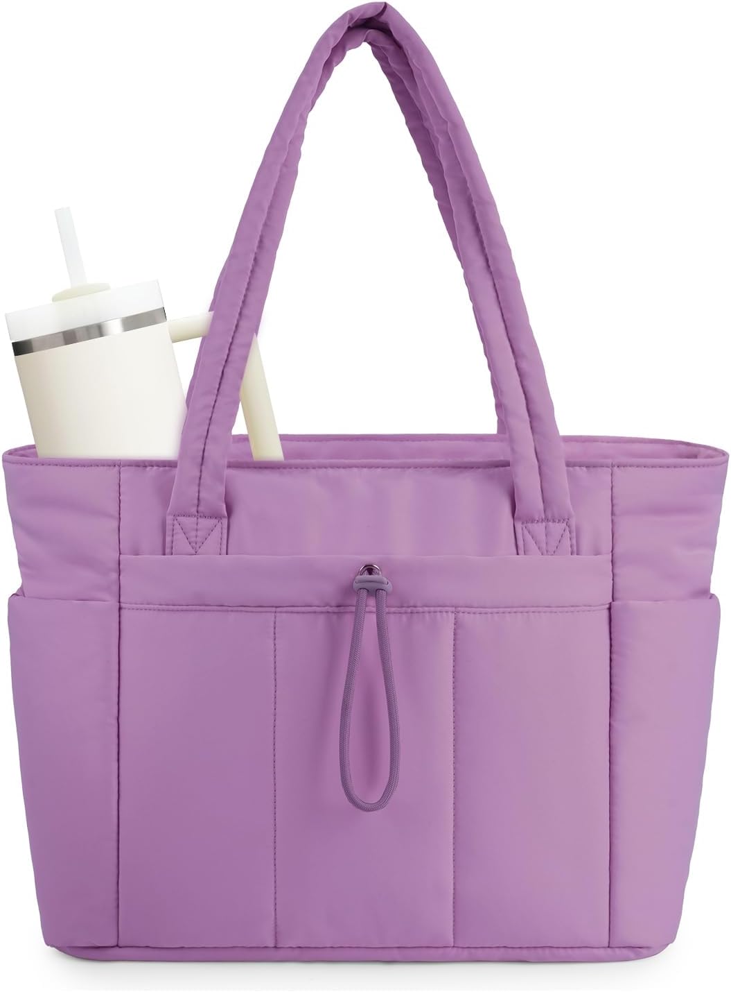 Bolso tote acolchado con portavasos y compartimento para portátil para viajes y trabajo