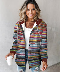 Warm knitted women's jacket with hood – Noëlle