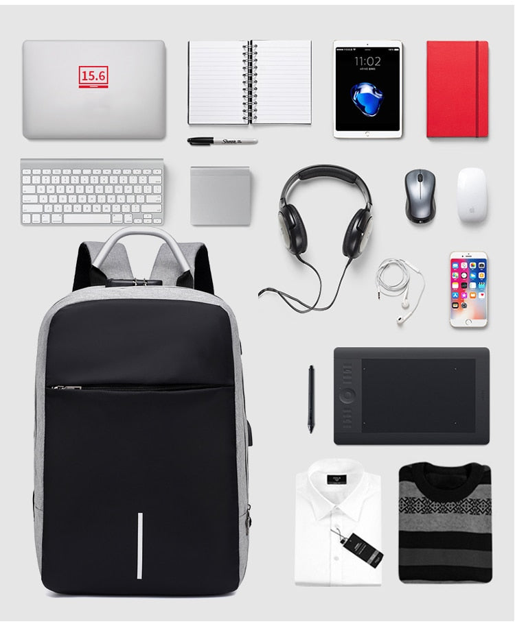 Waterproof Anti-Theft Backpack with USB Charging Port – SafeCarry