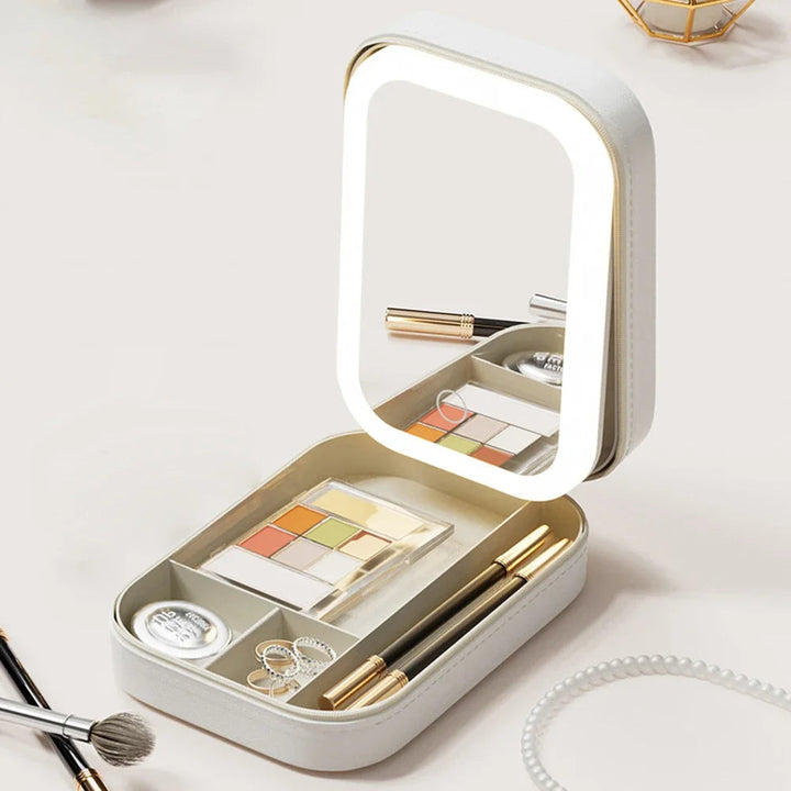 Kompakt oplyst make-up organizer til rejser - Liora