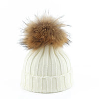 Strikket vinter pompom hue - Felina
