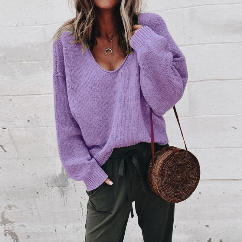 Strikket Oversized Damepullover - Aurora
