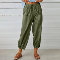 Leichte Sommer-Leinenhose mit Kordelzug & weitem Schnitt – Mira