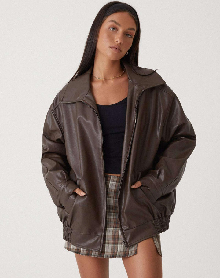 Oversized Los Leren Damesjacke – Yara