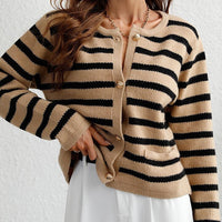 Striped Women's Autumn Cardigan – Leona