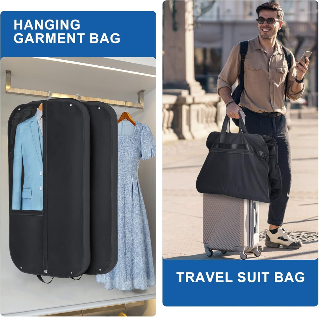 Bolsa de ropa Oxford impermeable – Funda para traje con pliegue lateral y bolsillos (Compra 1, Obtén 1 GRATIS)