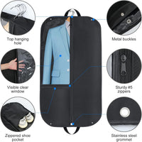 Bolsa de ropa Oxford impermeable – Funda para traje con pliegue lateral y bolsillos (Compra 1, Obtén 1 GRATIS)