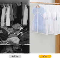 PEVA Garment Bag Set – 12-Pack Hanging Clothes Covers in 3 Sizes (Buy 1, Get 1 FREE)