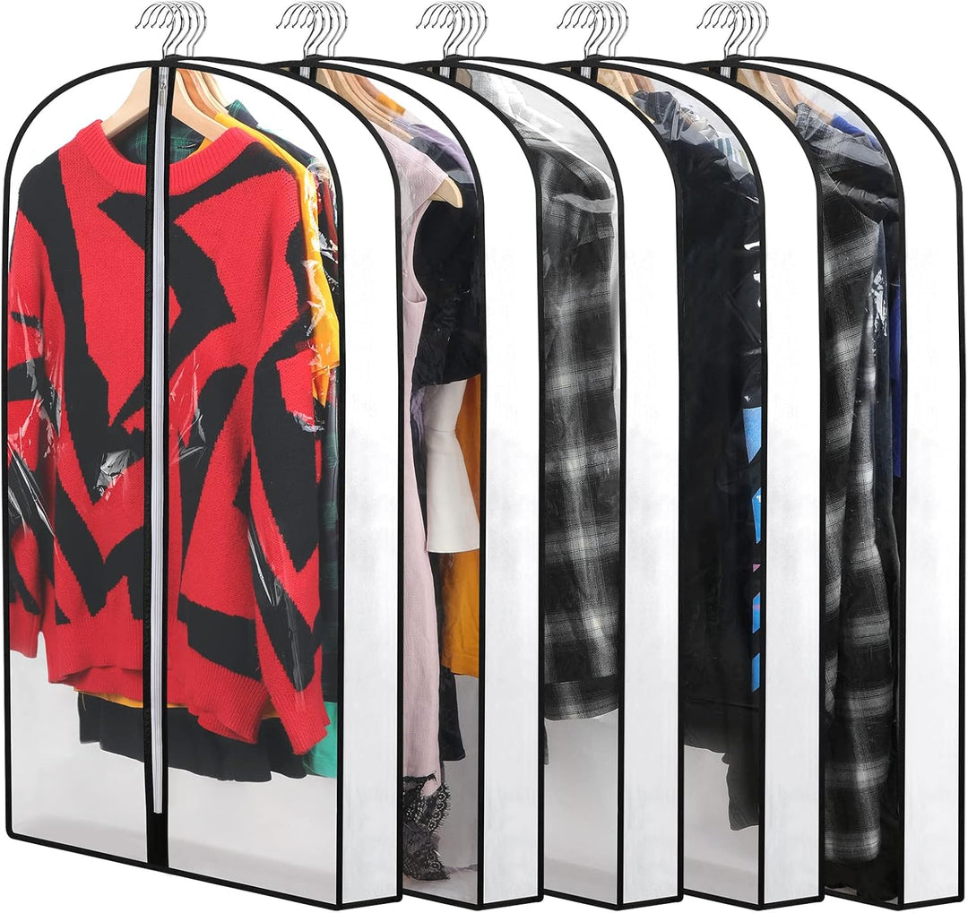 PEVA Garment Bag Set – 12-Pack Hanging Clothes Covers in 3 Sizes (Buy 1, Get 1 FREE)