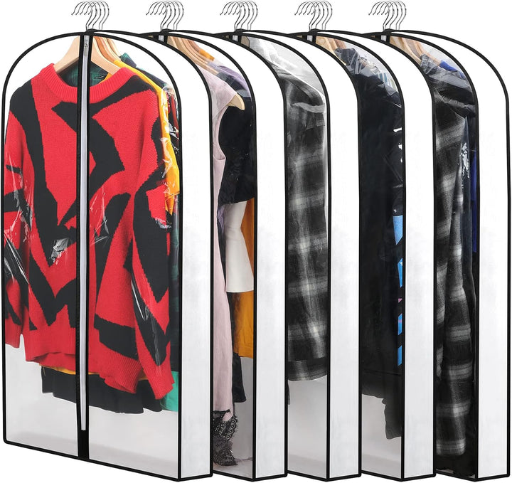 PEVA Garment Bag Set – 12-Pack Hanging Clothes Covers in 3 Sizes (Buy 1, Get 1 FREE)