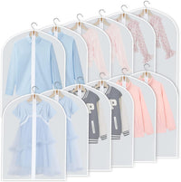 PEVA Garment Bag Set – 12-Pack Hanging Clothes Covers in 3 Sizes (Buy 1, Get 1 FREE)