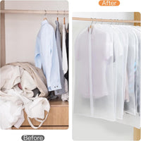 PEVA Garment Bag Set – 12-Pack Hanging Clothes Covers in 3 Sizes (Buy 1, Get 1 FREE)