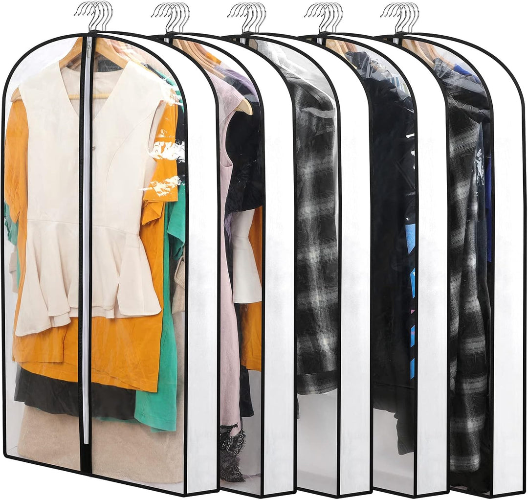 PEVA Garment Bag Set – 12-Pack Hanging Clothes Covers in 3 Sizes (Buy 1, Get 1 FREE)