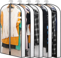 PEVA Garment Bag Set – 12-Pack Hanging Clothes Covers in 3 Sizes (Buy 1, Get 1 FREE)