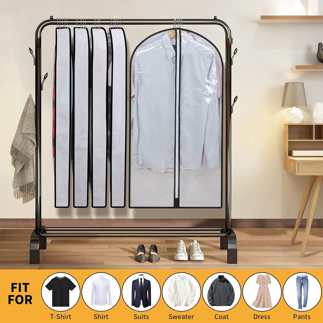 PEVA Garment Bag Set – 12-Pack Hanging Clothes Covers in 3 Sizes (Buy 1, Get 1 FREE)