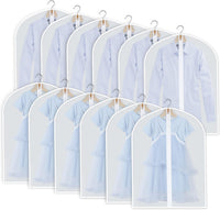 PEVA Garment Bag Set – 12-Pack Hanging Clothes Covers in 3 Sizes (Buy 1, Get 1 FREE)