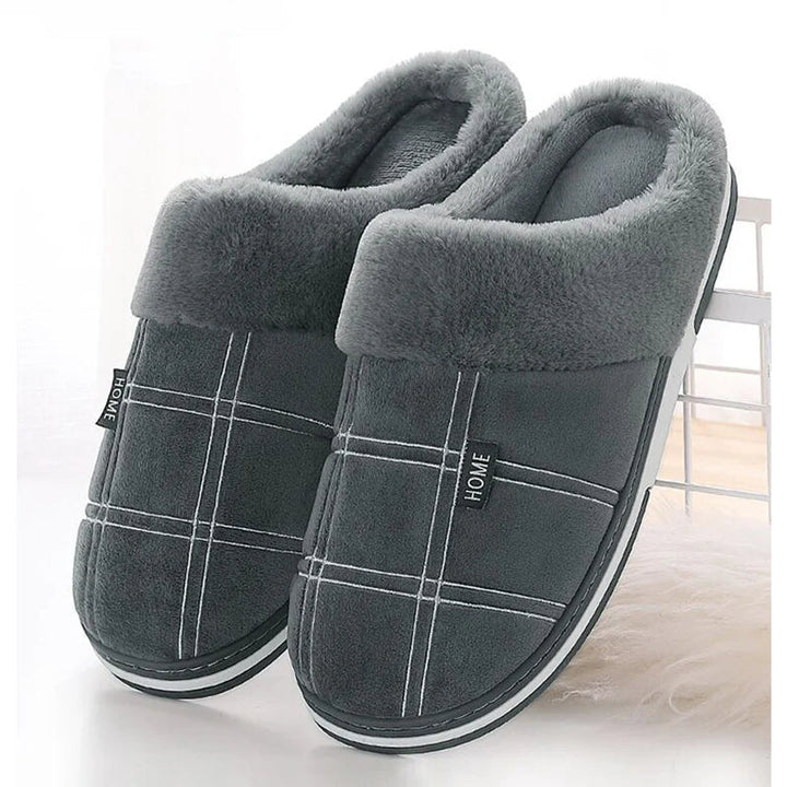 karierte Slipper | Samtig weiche karierte Hausschuhe