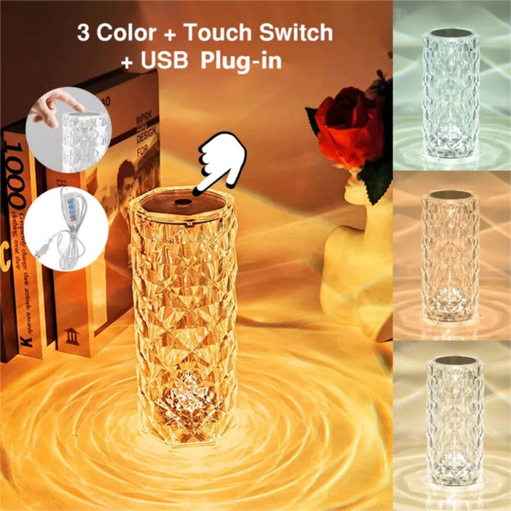 Guesolarz | LED Kristall Tischlampe Diamant Nachtlicht