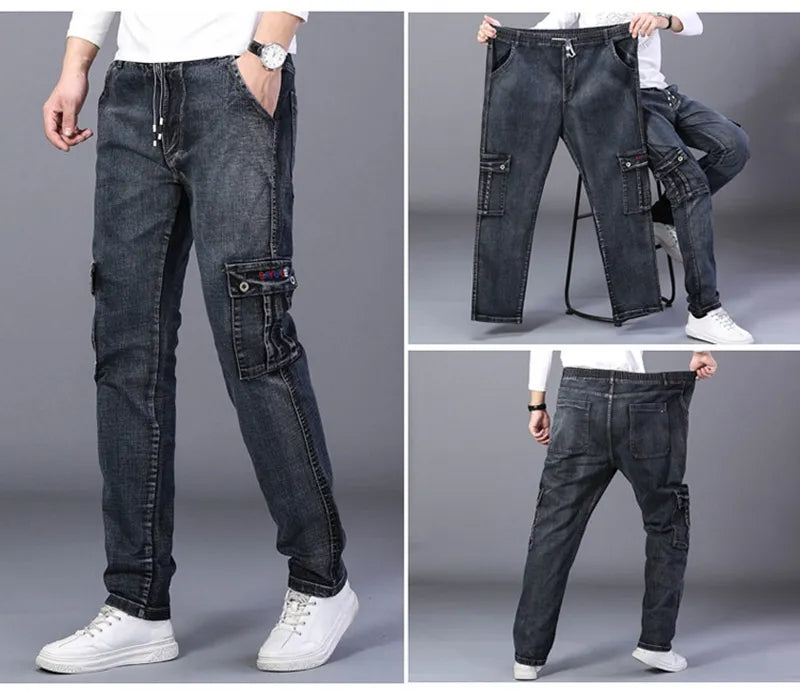 Jeans de invierno Dexter de gran tamaño | Denim con varios bolsillos