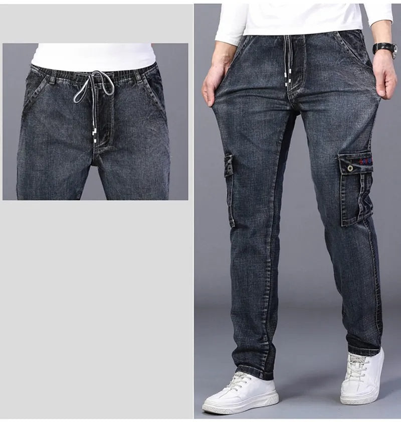 Jeans de invierno Dexter de gran tamaño | Denim con varios bolsillos