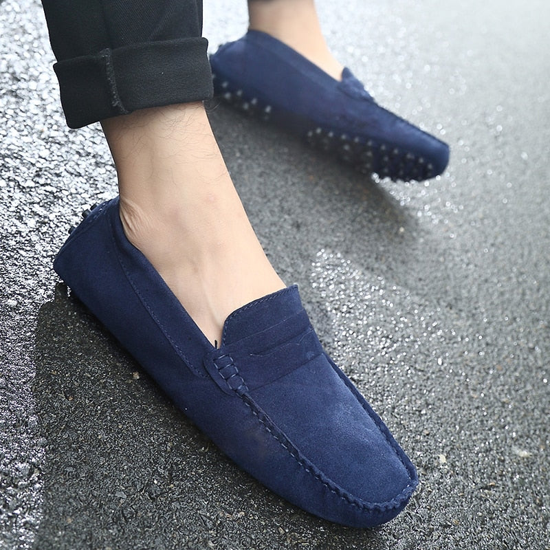 Italian | Fashionable, casual suede loafers for men