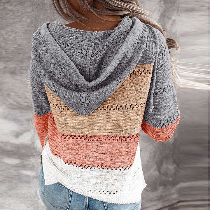 Lydia | Comfortable Patchwork Sweater with Hood