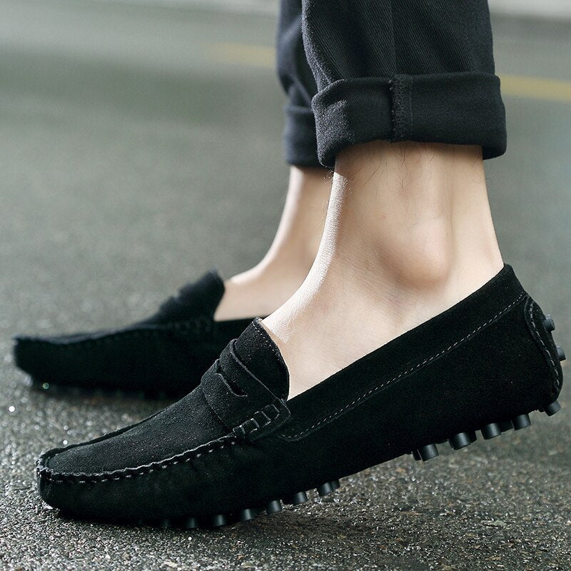Italian | Fashionable, casual suede loafers for men