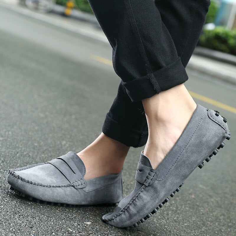 Italian | Fashionable, casual suede loafers for men