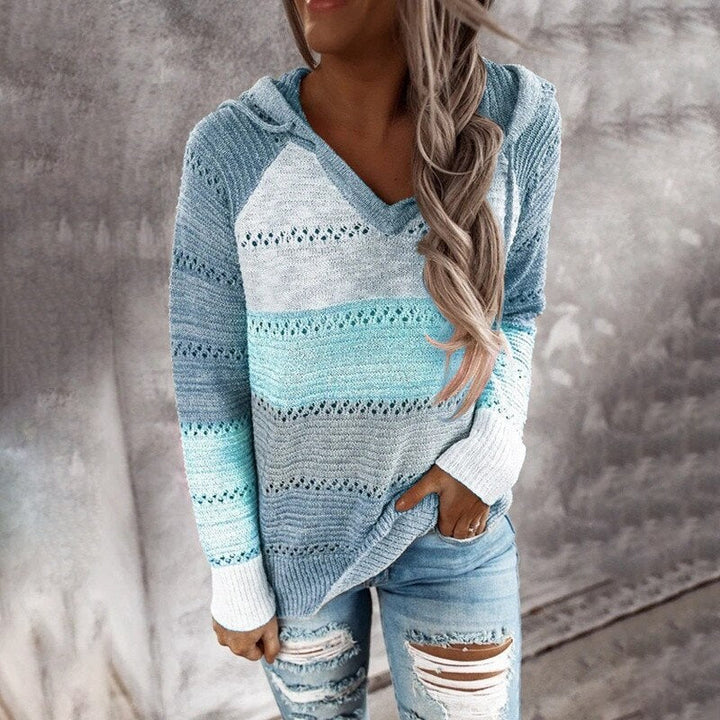Lydia | Comfortable Patchwork Sweater with Hood