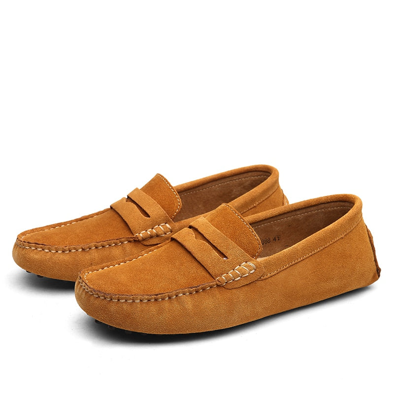 Italian | Fashionable, casual suede loafers for men