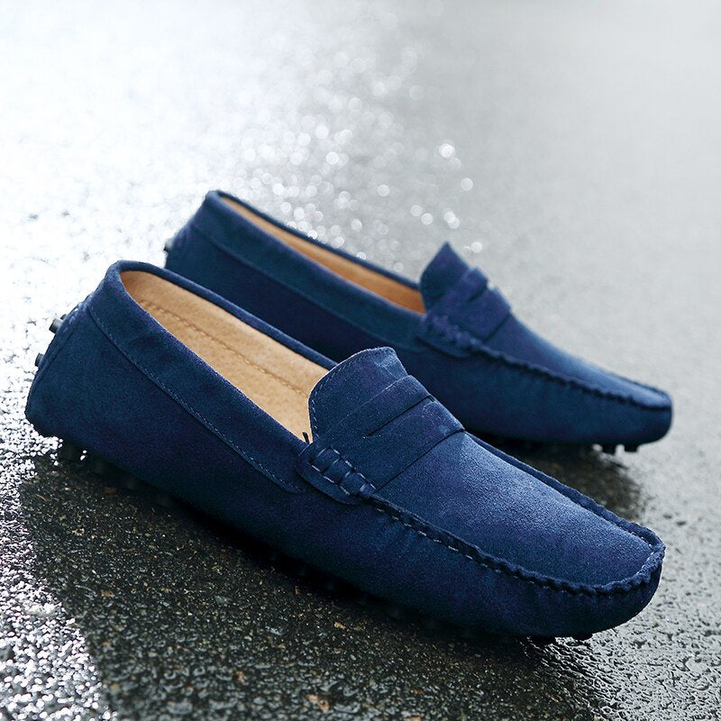 Italian | Fashionable, casual suede loafers for men