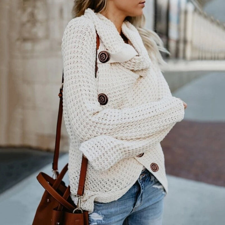 Hailey | Modern Asymmetrical Turtleneck Sweater with Stylish Details