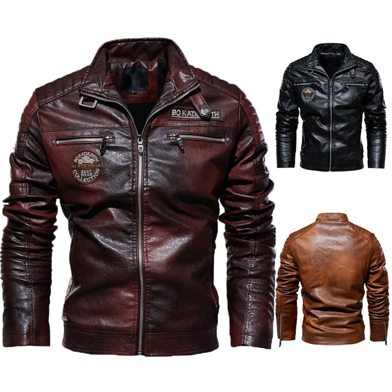 Lederjacke | Lässige warme Jacke