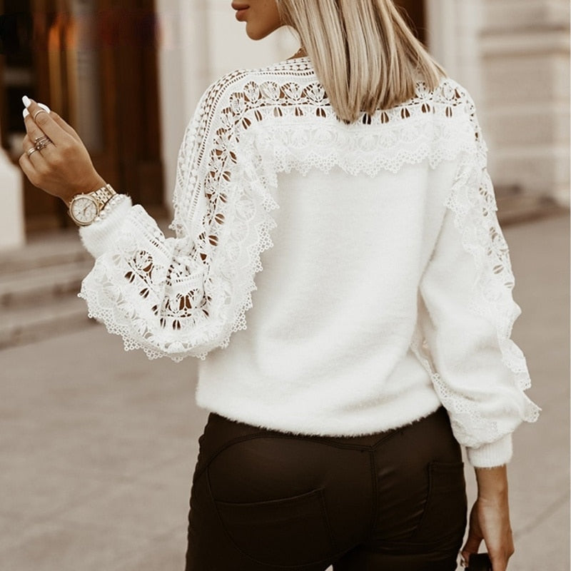 GeorginasShirt | Pullover with Lotus Flower Details for Women