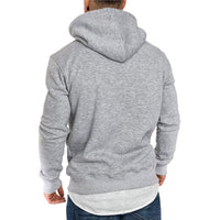 Casual hoodie for men – with kangaroo pocket and white drawstring