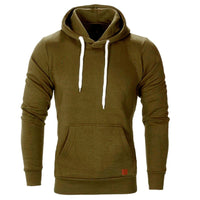 Casual hoodie for men – with kangaroo pocket and white drawstring
