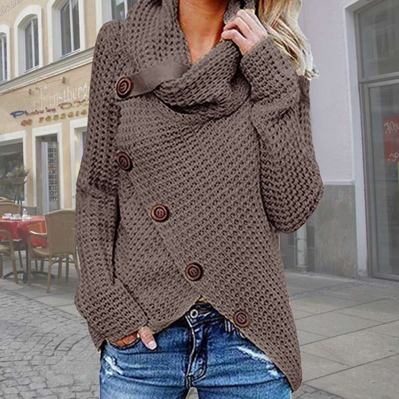 Hailey | Modern Asymmetrical Turtleneck Sweater with Stylish Details